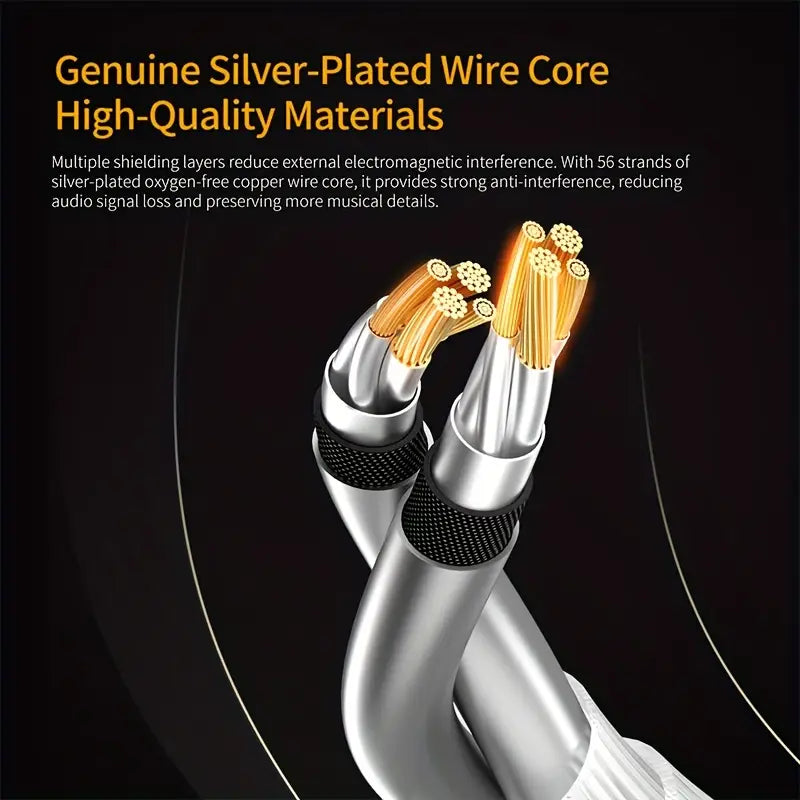 Cable KZ HiFi Chapado en Plata - Conector Tipo C