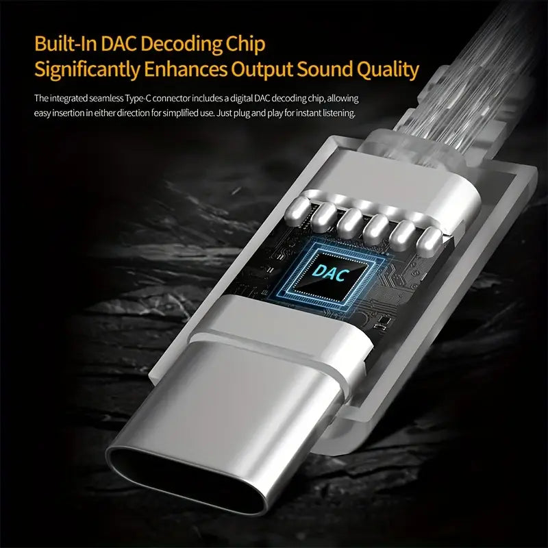 Cable KZ HiFi Chapado en Plata - Conector Tipo C