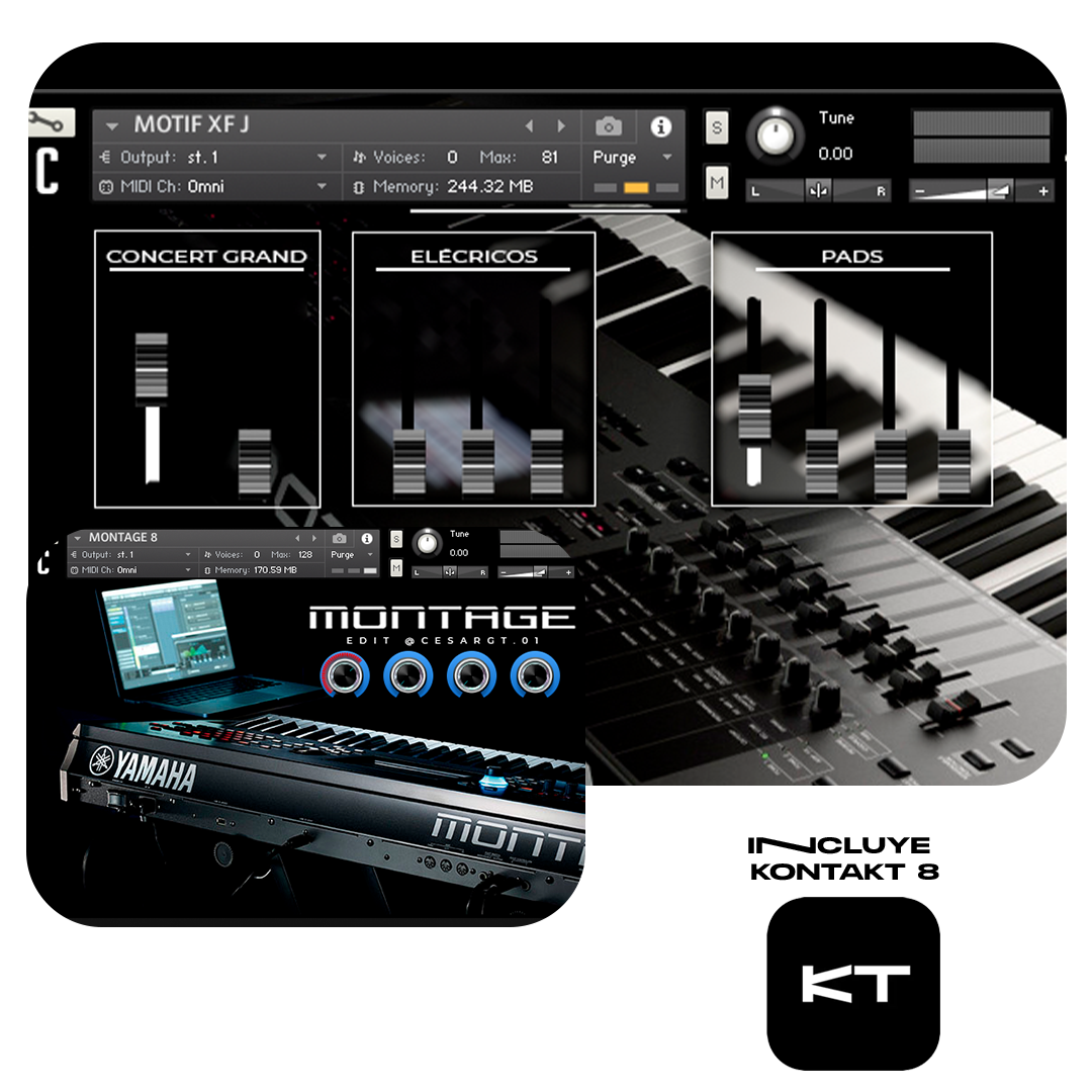 YAMAHA MOTIF XF8 - MONTAGEM 8 &amp; MOTIF XS7 | TUDO EM UMA BIBLIOTECA PARA KONTAKT TUDO EM UM!