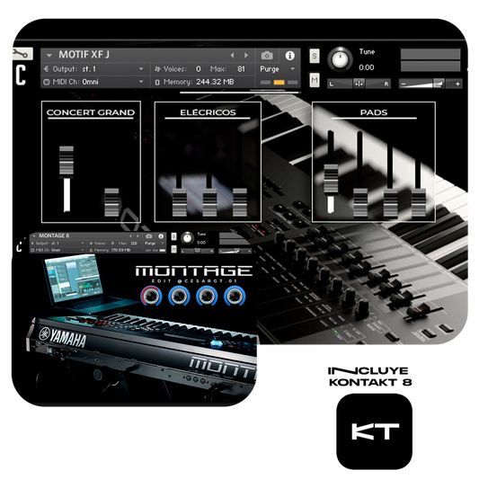 YAMAHA MOTIF XF8 - MONTAGEM 8 &amp; MOTIF XS7 | TUDO EM UMA BIBLIOTECA PARA KONTAKT TUDO EM UM!