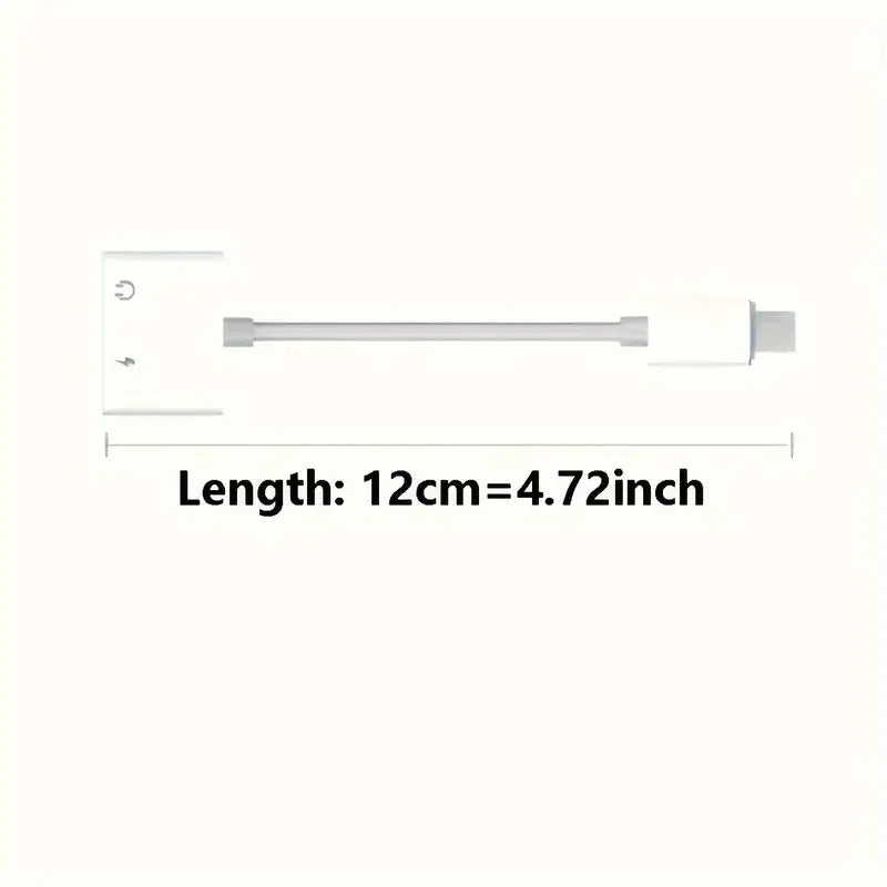 Adaptador y Divisor de Doble Interfaz 2-en-1 para Auriculares de iPhone.